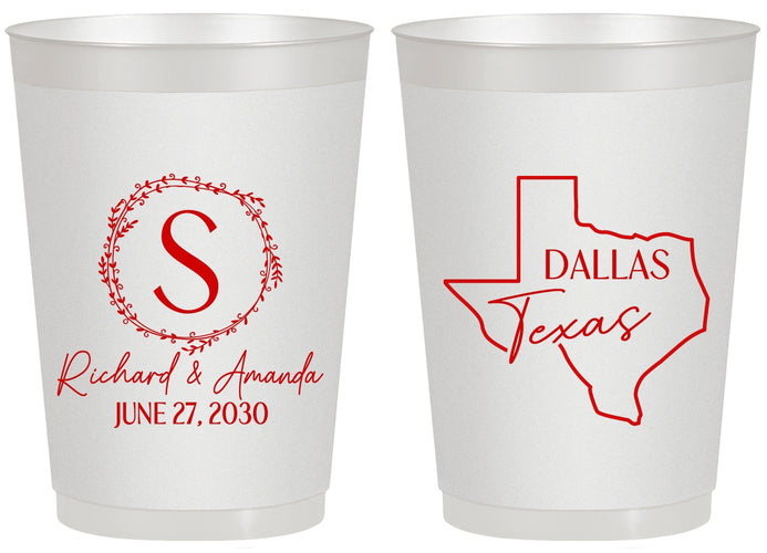 Personalized Wedding 20 oz Frosted Cups - Texas | 142