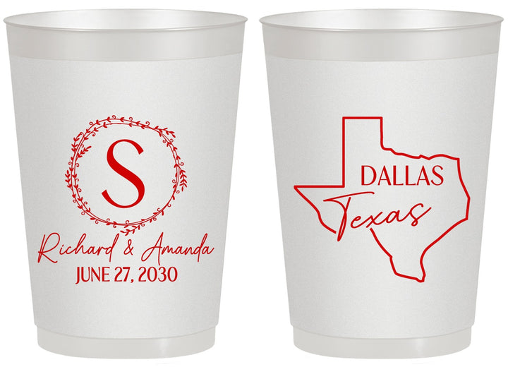 Personalized Wedding 20 oz Frosted Cups - Texas | 142