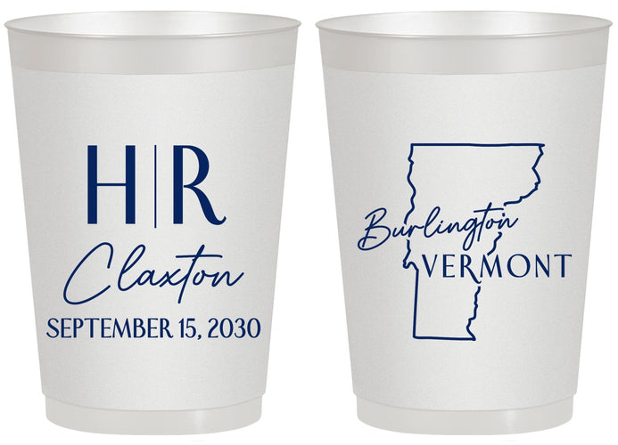 Personalized Wedding 20 oz Frosted Cups - Vermont | 144