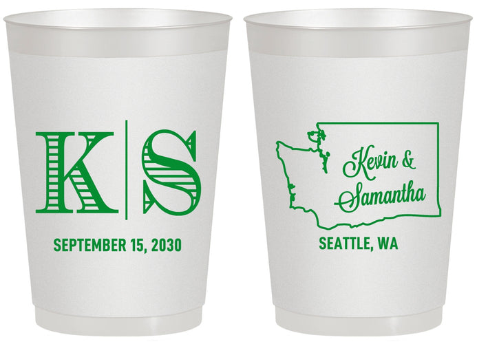 Personalized Wedding 20 oz Frosted Cups - Washington | 146