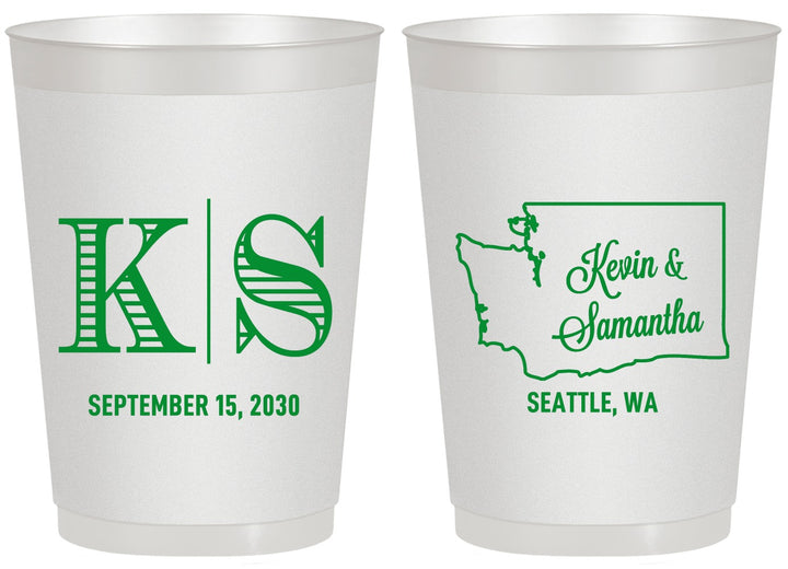 Personalized Wedding 20 oz Frosted Cups - Washington | 146