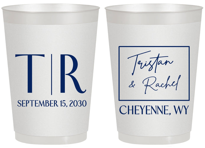 Personalized Wedding 20 oz Frosted Cups - Wyoming | 149