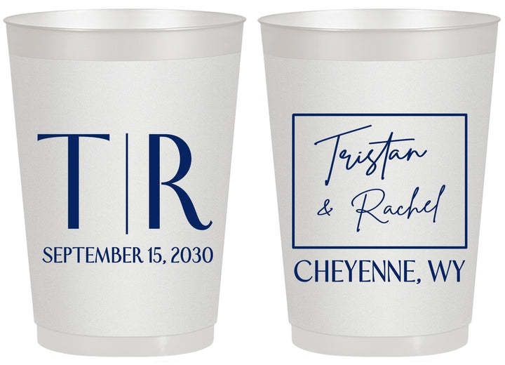 Personalized Wedding 20 oz Frosted Cups - Wyoming | 149