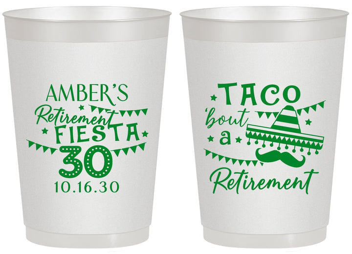 Personalized Retirement 20 oz Frosted Cups - Taco Bout A Retirement | 150003