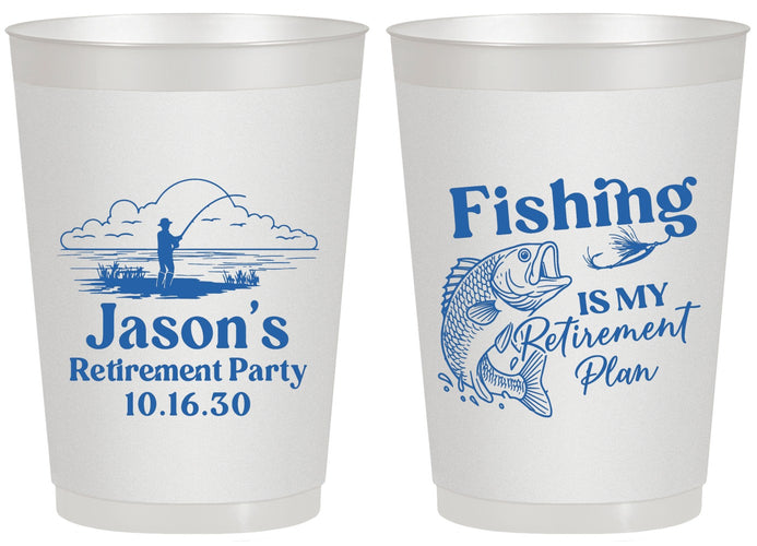 Personalized Retirement 20 oz Frosted Cups - Fishing | 150009