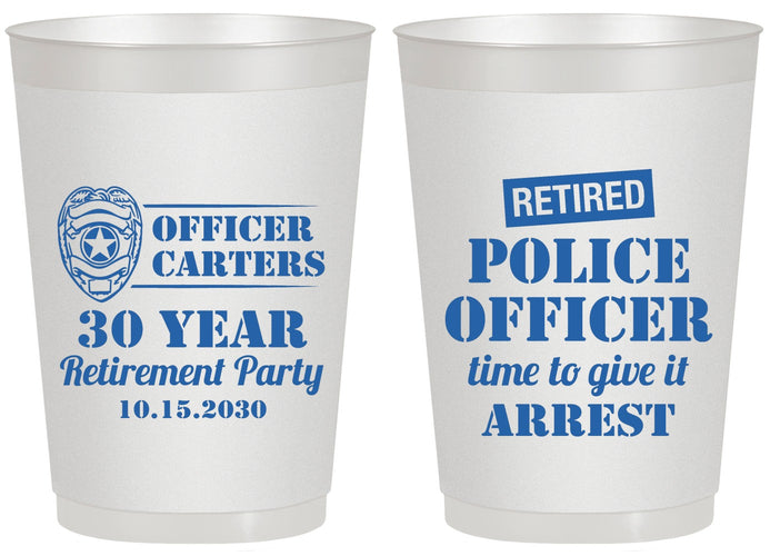Personalized Retirement 20 oz Frosted Cups - Police Officer | 150010