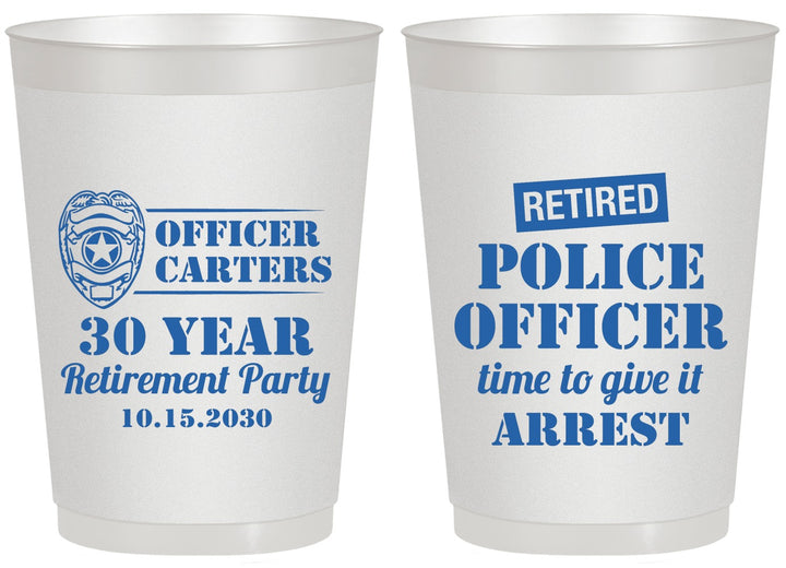 Personalized Retirement 20 oz Frosted Cups - Police Officer | 150010