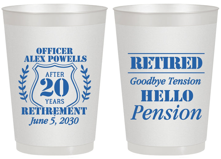 Personalized Retirement 20 oz Frosted Cups - Police Officer | 150011