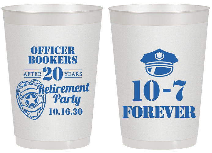 Personalized Retirement 20 oz Frosted Cups - Police Officer | 150012