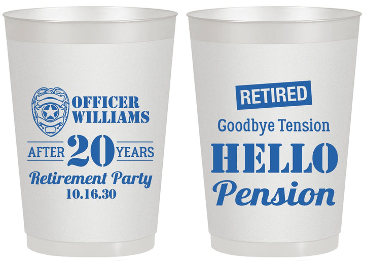 Personalized Retirement 20 oz Frosted Cups - Police Officer | 150013