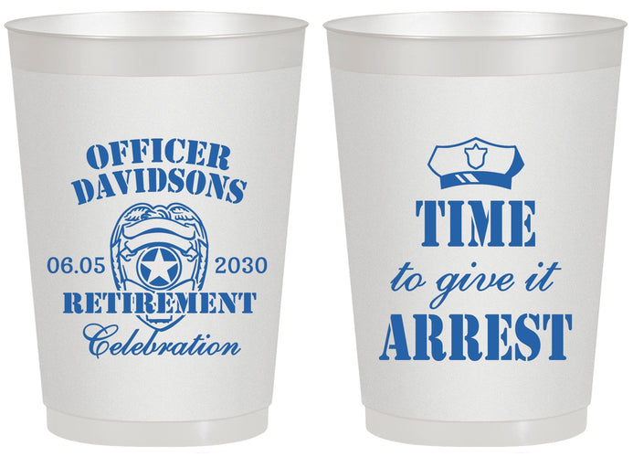 Personalized Retirement 20 oz Frosted Cups - Police Officer | 150014