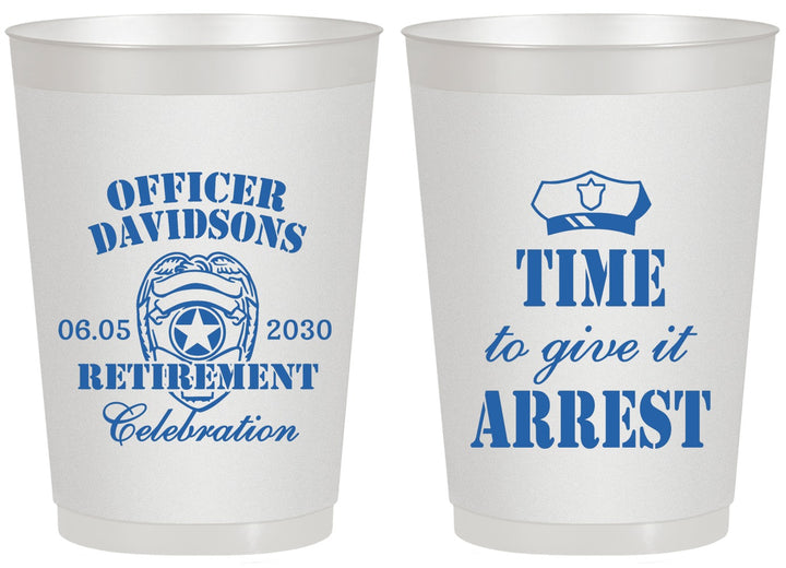 Personalized Retirement 20 oz Frosted Cups - Police Officer | 150014