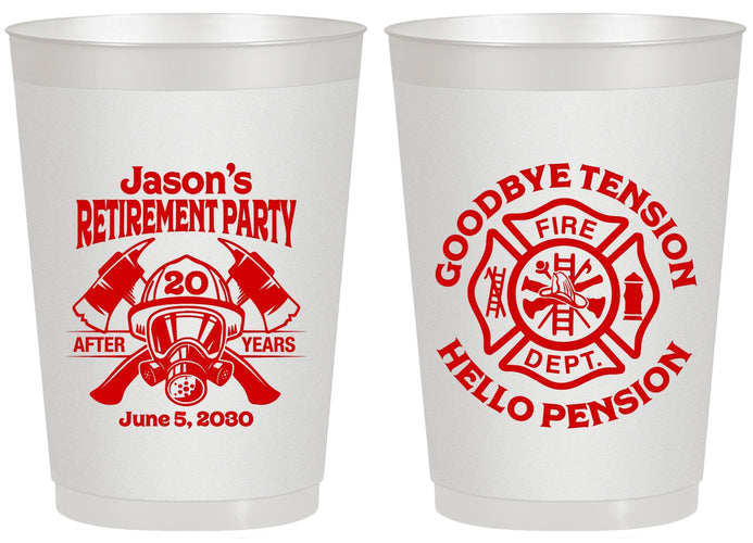Personalized Retirement 20 oz Frosted Cups - Firefighter | 150015