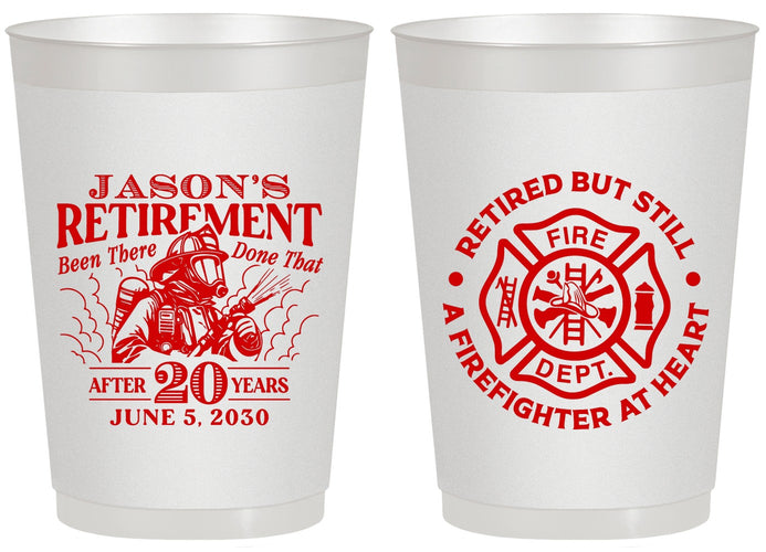 Personalized Retirement 20 oz Frosted Cups - Firefighter | 150016