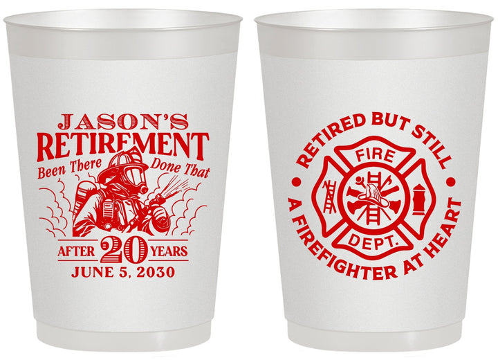 Personalized Retirement 20 oz Frosted Cups - Firefighter | 150016
