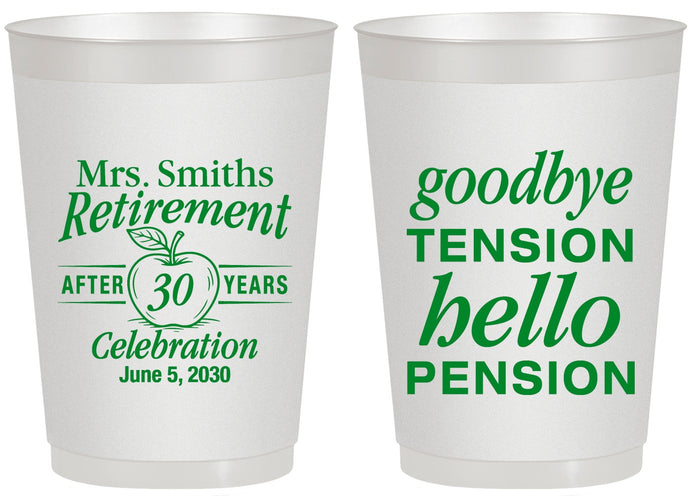 Personalized Retirement 20 oz Frosted Cups - Teacher | 150020