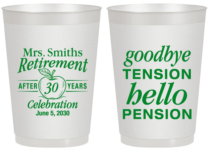 Personalized Retirement 20 oz Frosted Cups - Teacher | 150020