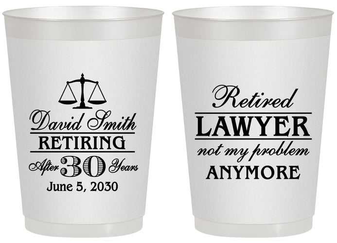 Personalized Retirement 20 oz Frosted Cups - Lawyer | 150025