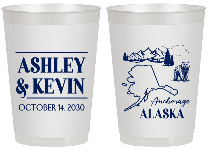 Personalized Wedding 20 oz Frosted Cups - Alaska | 151
