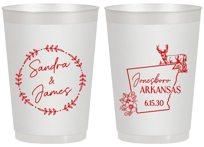 Personalized Wedding 20 oz Frosted Cups - Arkansas | 153