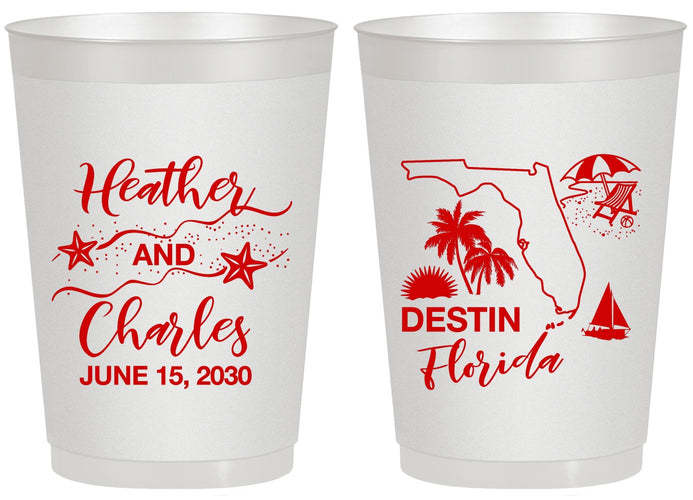 Personalized Wedding 20 oz Frosted Cups - Florida | 158