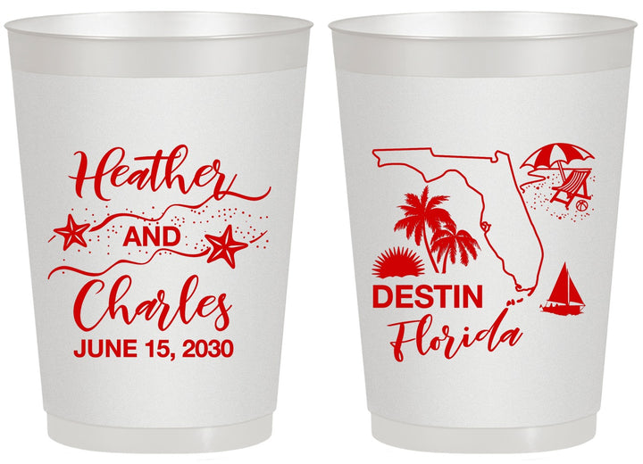 Personalized Wedding 20 oz Frosted Cups - Florida | 158