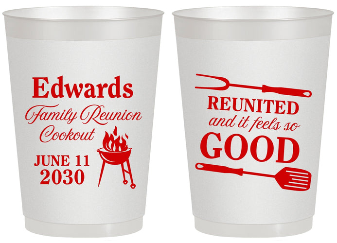 Personalized Family Reunion 20 oz Frosted Cups - Bbq Reunited | 160001