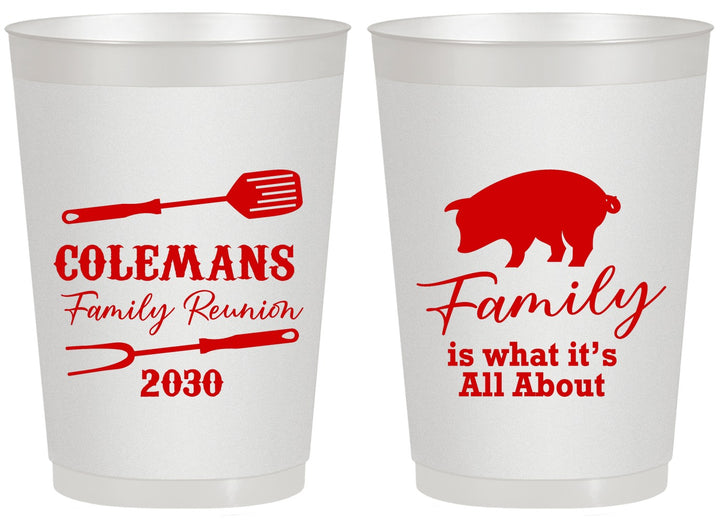 Personalized Family Reunion 20 oz Frosted Cups - Bbq Barbeque | 160002
