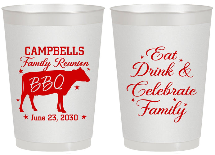 Personalized Family Reunion 20 oz Frosted Cups - Bbq Eat Drink | 160004
