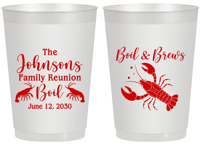 Personalized Family Reunion 20 oz Frosted Cups - Crawfish Boil | 160005