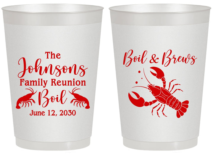 Personalized Family Reunion 20 oz Frosted Cups - Crawfish Boil | 160005