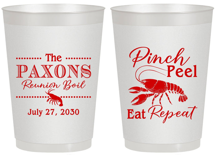 Personalized Family Reunion 20 oz Frosted Cups - Crawfish Boil | 160006