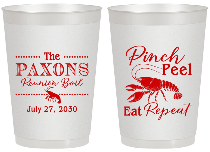 Personalized Family Reunion 20 oz Frosted Cups - Crawfish Boil | 160006