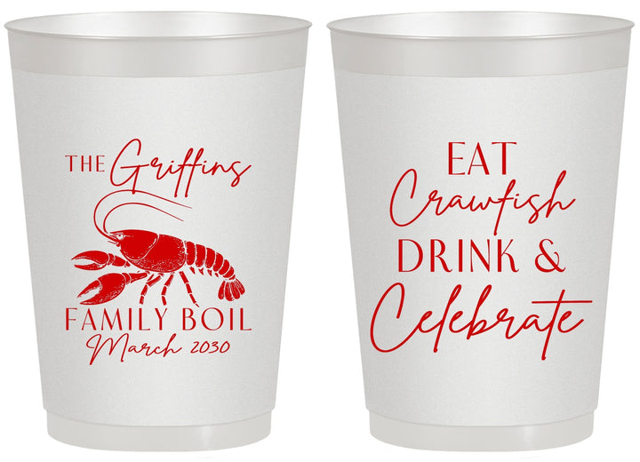 Personalized Family Reunion 20 oz Frosted Cups - Crawfish Boil | 160007