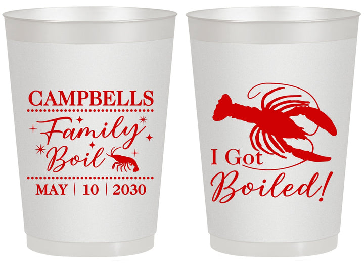 Personalized Family Reunion 20 oz Frosted Cups - Crawfish Boil | 160008