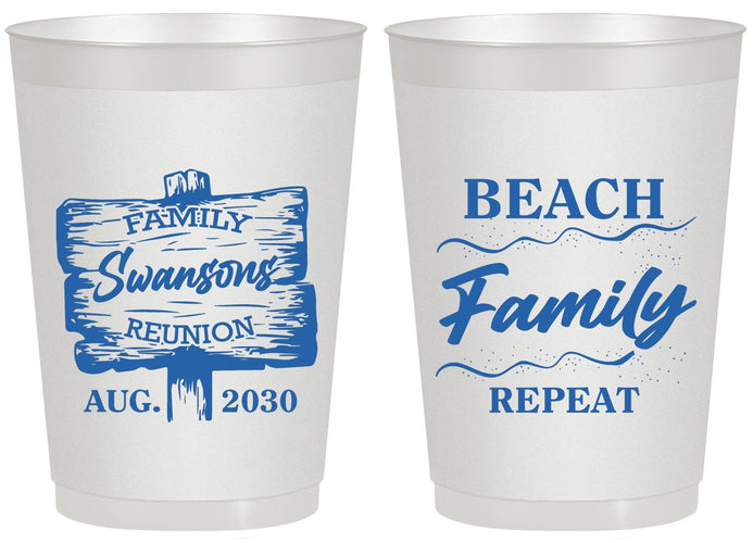 Personalized Family Reunion 20 oz Frosted Cups - Beach Family Repeat | 160013