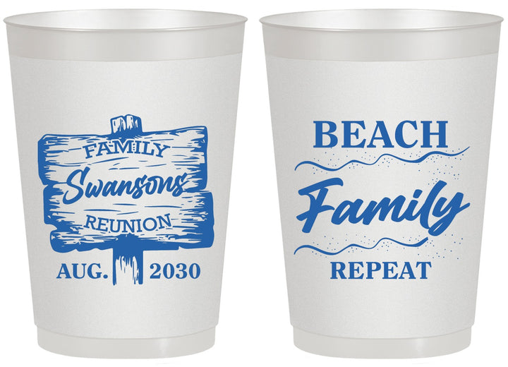 Personalized Family Reunion 20 oz Frosted Cups - Beach Family Repeat | 160013