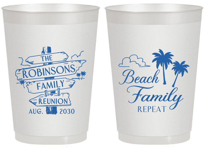 Personalized Family Reunion 20 oz Frosted Cups - Beach Family Repeat | 160014