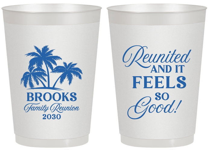 Personalized Family Reunion 20 oz Frosted Cups - Beach Reunited | 160017