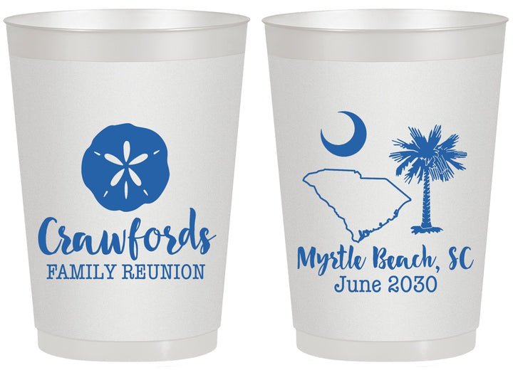 Personalized Family Reunion 20 oz Frosted Cups - South Carolina | 160018