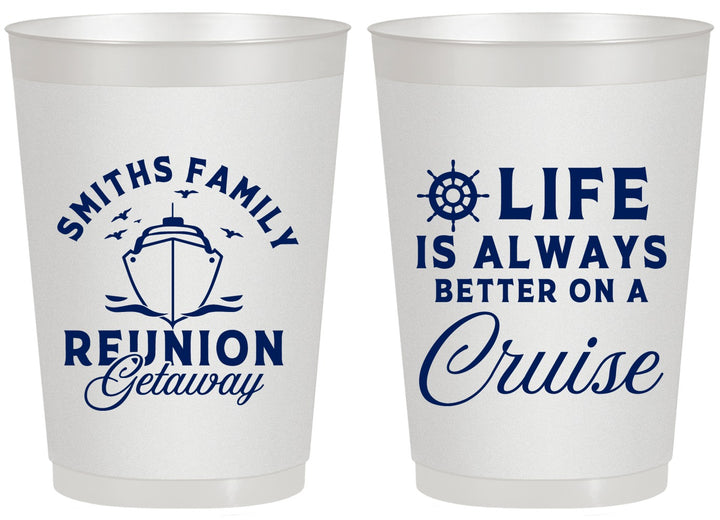 Personalized Family Reunion 20 oz Frosted Cups - Cruise Nautical | 160022