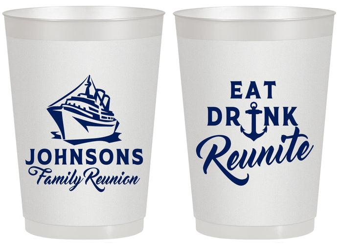 Personalized Family Reunion 20 oz Frosted Cups - Cruise Nautical | 160023