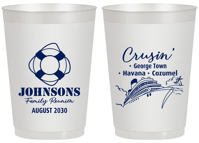 Personalized Family Reunion 20 oz Frosted Cups - Cruise Crusin | 160025