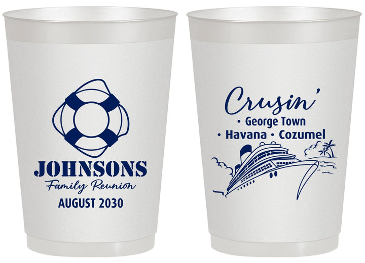 Personalized Family Reunion 20 oz Frosted Cups - Cruise Crusin | 160025