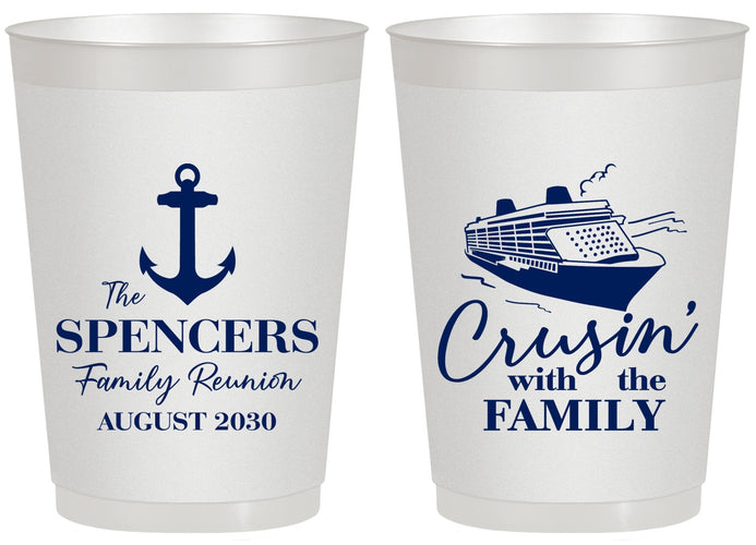 Personalized Family Reunion 20 oz Frosted Cups - Cruise Crusin | 160026