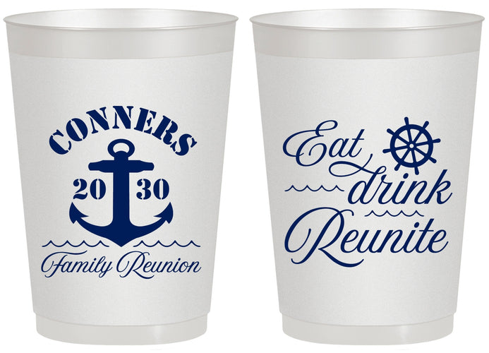 Personalized Family Reunion 20 oz Frosted Cups - Cruise Anchor | 160028