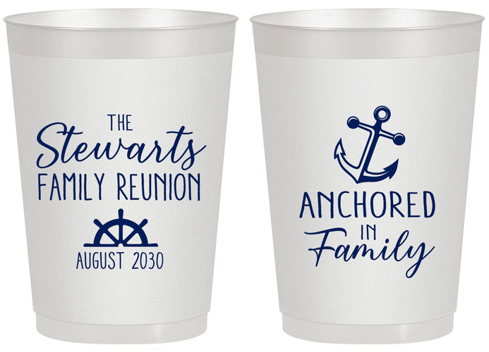 Personalized Family Reunion 20 oz Frosted Cups - Cruise Anchor | 160029