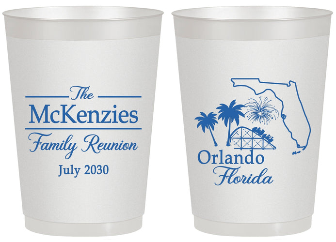 Personalized Family Reunion 20 oz Frosted Cups - Orlando Florida | 160035