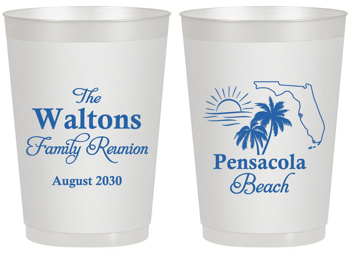 Personalized Family Reunion 20 oz Frosted Cups - Florida Beach | 160036