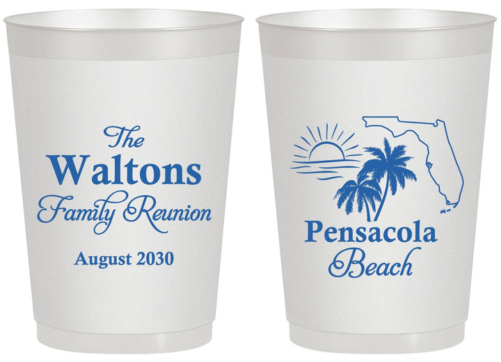 Personalized Family Reunion 20 oz Frosted Cups - Florida Beach | 160036